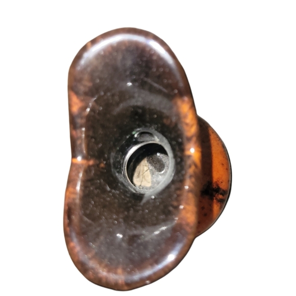 Vintage Canuck Pottery Orange and Black Drip Glaze Vase - Picture 6 of 7